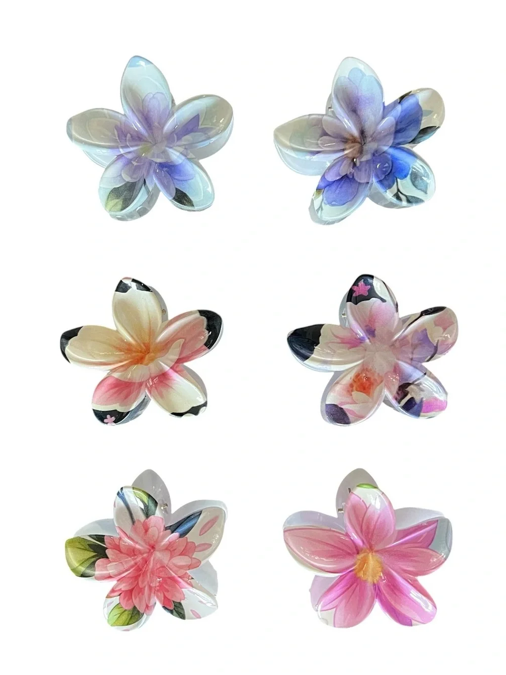 Plumeria Light Purple Orchid Floral Flower Small 1.5” Lobster Claw Hair Clip